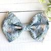 Collar Bow Tie Cotton 5 inch That 70's Bow with blue, green, & brown pattern