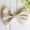 Collar Bow Tie Cotton Flannel 5 inch Neutral Herringbone