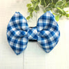 Dog Collar Bow Tie Techno Fabric 5" Blue Boy Plaid