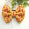 Dog Collar Bow Tie Techno Fabric 5" Heart Stripes