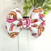 Dog Collar Bow Tie Techno Fabric 5" Coffee Run