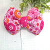 Dog Collar Bow Tie Techno Fabric 5" Hot Pink Floral