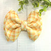 Dog Collar Bow Tie Techno Fabric 5" Lemon Plaid