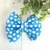 Dog Collar Bow Tie Techno Fabric 5" Light Blue White Dot
