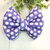 Dog Collar Bow Tie Techno Fabric 5" Lilac White Dots