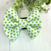 Dog Collar Bow Tie Techno Fabric 5" Lime Dots