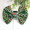 Dog Collar Bow Tie Techno Fabric 5" Mean One Green Leopard