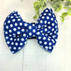 Dog Collar Bow Tie Techno Fabric 5" Navy White Dots