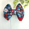 Dog Collar Bow Tie Techno Fabric 5" Red Blue Tapestry