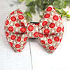 Dog Collar Bow Tie Techno Fabric 5" Red Tan Trees