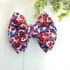 Dog Collar Bow Tie Techno Fabric 5" Red White Blue Rainbow