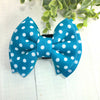 Dog Collar Bow Tie Techno Fabric 5" Turquoise Dots