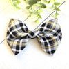 Dog Collar Bow Tie Cotton 5" Black and Gold Plaid