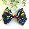 Dog Collar Bow Tie Cotton 5" Black Birthday Confetti