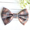 Dog Collar Bow Tie Cotton 5" Everyday Tan Plaid