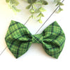 Dog Collar Bow Tie Cotton 5" Green Gold Plaid