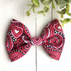Dog Collar Bow Tie Cotton 5" Heart Swirls
