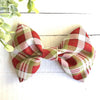 Dog Collar Bow Tie Cotton 5" Red and Lime Plaid