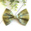 Dog Collar Bow Tie Cotton 5" Sage Blue Plaid