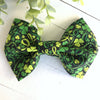 Dog Collar Bow Tie Cotton 5" Shamrock Swirl