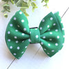 Dog Collar Bow Tie Techno 5" Emerald Green Dots