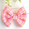 Dog Collar Bow Tie Techno 5" Pink and Yellow Plaid