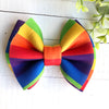 Dog Collar Bow Tie Techno 5" Rainbow Stripe