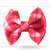 Dog Collar Bow Tie Techno 5" Red Bold Plaid
