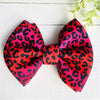 Dog Collar Bow Tie Techno 5" Red Cheetah