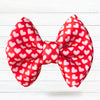 Dog Collar Bow Tie Techno 5" Red Hearts