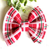 Dog Collar Bow Tie Techno 5" Red Tartan Plaid