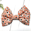 Dog Collar Bow Tie Cotton 5" Orange Eyeballs