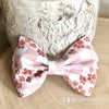 Dog Collar Bow Tie Cotton 5" Tan Paw Prints