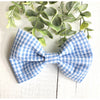 Dog Collar Bow Tie Cotton 5" Blue Gingham