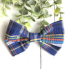 Dog Collar Bow Tie Cotton 5" Navy School Plaid