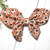 Dog Collar Butterfly Bow Cotton 5” Orange Eyeballs