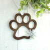 Ornament Handmade 3.75" Wood Paw Print with Snowflake